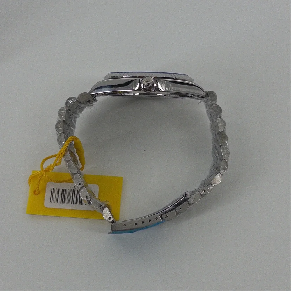 Invicta Specialty Watch Men OS Blue Dial Silver Stainless Steel Fluted NWT